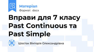 Вправи для 7 класу Past Continuous та Past Simple