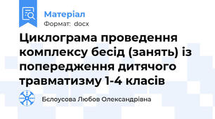 Циклограма проведення комплексу бесід (занять) із попередження дитячого травматизму 1-4 класів