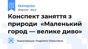 Конспект заняття з природи  «Маленький город — велике диво»