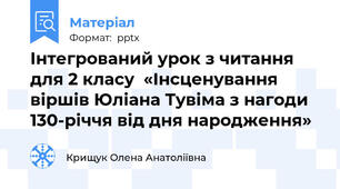 Інтегрований урок з читання для 2 класу  «Інсценування віршів Юліана Тувіма з нагоди 130-річчя від дня народження»