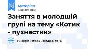 Заняття в молодшій групі на тему «Котик - пухнастик»