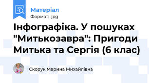 Інфографіка. У пошуках "Митькозавра": Пригоди Митька та Сергія (6 клас)