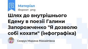 Шлях до внутрішнього Едему в поезії Галини Запорожченко "Я дозволю собі кохати" (інфографіка)