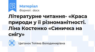 Літературне читання- «Краса природи у її різноманітності. Ліна Костенко «Синичка на снігу»