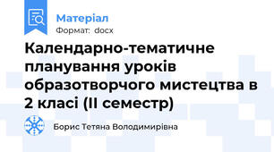 Календарно-тематичне планування уроків образотворчого мистецтва в 2 класі (ІІ семестр)