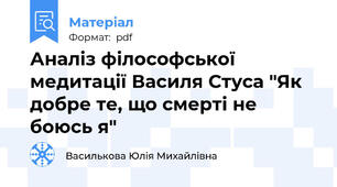 Аналіз філософської  медитації Василя Стуса "Як добре те, що смерті не боюсь я"