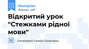 Відкритий урок "Стежками рідної мови"