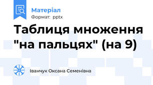 Таблиця множення "на пальцях" (на 9)