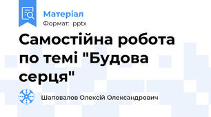 Самостійна робота по темі "Будова серця"