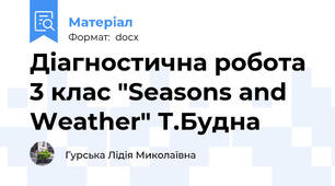Діагностична робота 3 клас "Seasons and Weather" Т.Будна