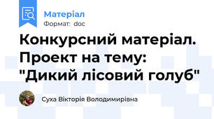 Конкурсний матеріал. Проект на тему: "Дикий лісовий голуб"