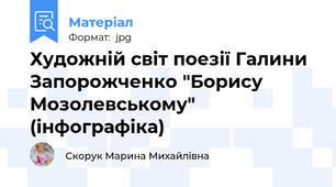 Художній світ поезії Галини Запорожченко "Борису Мозолевському" (інфографіка)