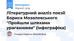 Літературний аналіз поезії Бориса Мозолевського "Пройшли шляхами ураганними" (інфографіка)
