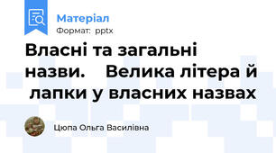 Власні та загальні назви.    Велика літера й  лапки у власних назвах