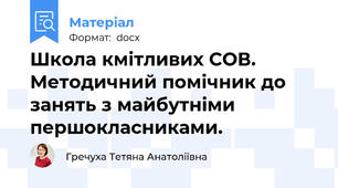 Школа кмітливих СОВ. Методичний помічник до занять з майбутніми першокласниками.