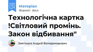 Технологічна картка !Світловий промінь. Закон відбивання"