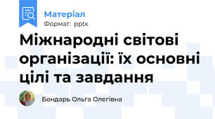 Міжнародні світові організації: їх основні цілі та завдання