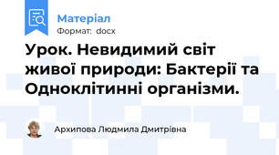 Урок. Невидимий світ живої природи: Бактерії та Одноклітинні організми.