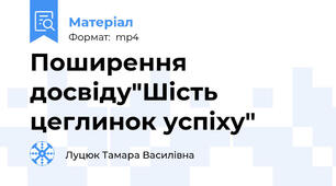 Поширення досвіду"Шість цеглинок успіху"
