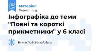 Інфографіка до теми "Повні та короткі прикметники" у 6 класі
