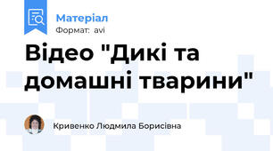 Відео "Дикі та домашні тварини"