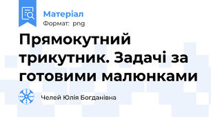 Прямокутний трикутник. Задачі за готовими малюнками