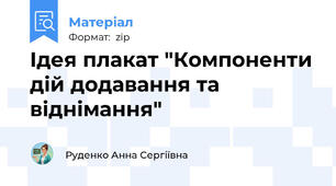 Ідея плакат "Компоненти дій додавання та віднімання"