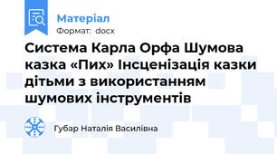 Система Карла Орфа Шумова казка «Пих» Інсценізація казки дітьми з використанням  шумових інструментів