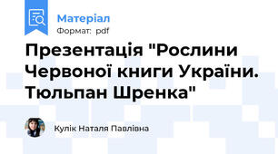Презентація "Рослини Червоної книги України. Тюльпан Шренка"