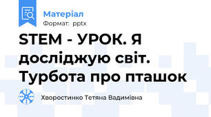 STEM - УРОК. Я досліджую світ. Турбота про пташок