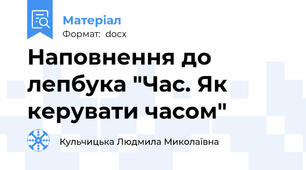 Наповнення до лепбука "Час. Як керувати часом"