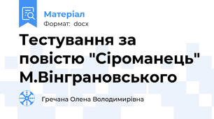 Тестування за повістю "Сіроманець" М.Вінграновського