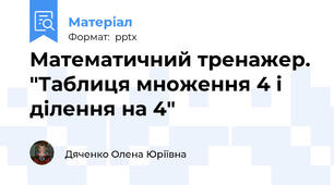 Математичний тренажер. "Таблиця множення 4 і ділення на 4"