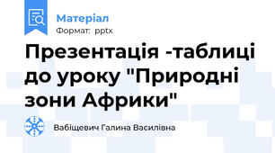 Презентація -таблиці до уроку "Природні зони Африки"