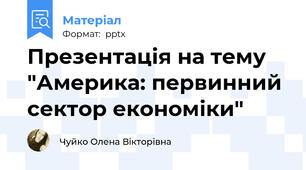 Презентація на тему "Америка: первинний сектор економіки"