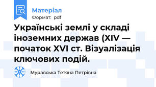 Українські землі у складі іноземних держав (XIV — початок XVI ст. Візуалізація ключових подій.