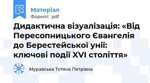 Дидактична візуалізація: «Від Пересопницького Євангелія до Берестейської унії: ключові події XVI століття»