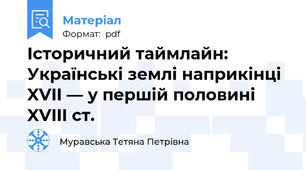Історичний таймлайн: Українські землі наприкінці XVII — у першій половині XVIII ст.