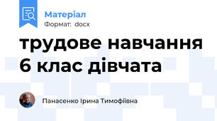 трудове навчання 6 клас дівчата