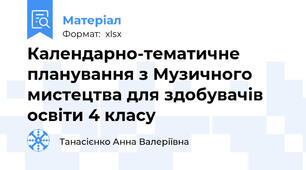 Календарно-тематичне планування з Музичного мистецтва для здобувачів освіти 4 класу
