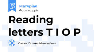 Reading letters T I O P