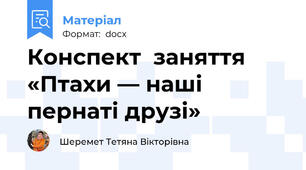 Конспект  заняття «Птахи — наші пернаті друзі»