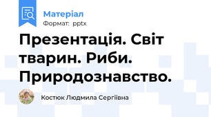 Презентація. Світ тварин. Риби. Природознавство.