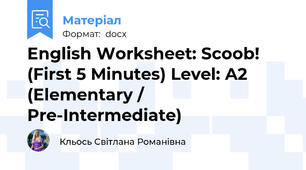 English Worksheet: Scoob! (First 5 Minutes) Level: A2 (Elementary / Pre-Intermediate)
