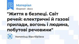 "Життя в безпеці. Світ речей: електричні й газові прилади, вогонь і людина, побутові речовини"