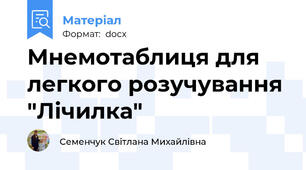 Мнемотаблиця для легкого розучування "Лічилка"