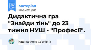 Дидактична гра "Знайди тінь" до 23 тижня НУШ - "Професії".