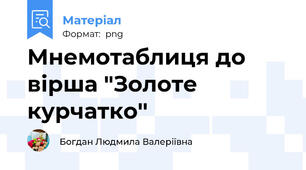 Мнемотаблиця до вірша "Золоте курчатко''