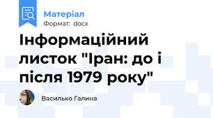 Інформаційний листок "Іран: до і після 1979 року"