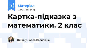 Картка-підказка з математики. 2 клас